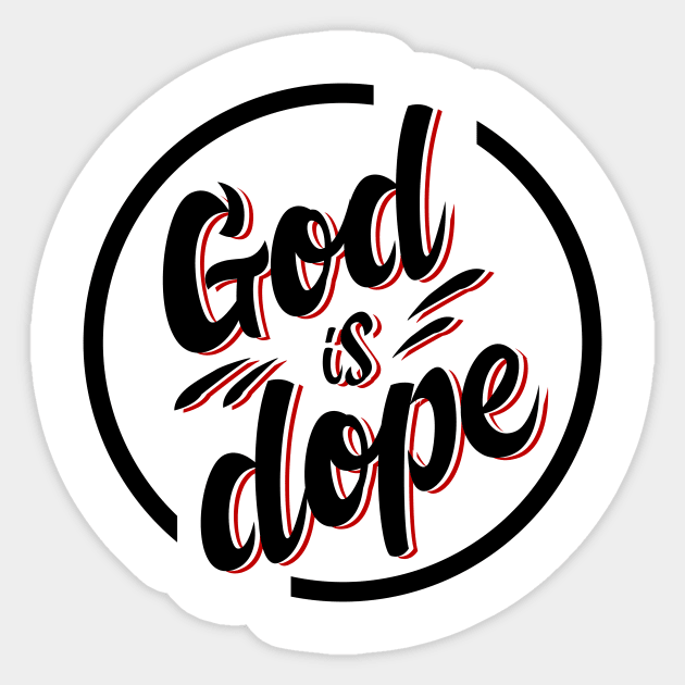 GOD IS DOP , Christian Jesus Faith Believer wtih circle Sticker by shirts.for.passions